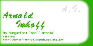 arnold imhoff business card